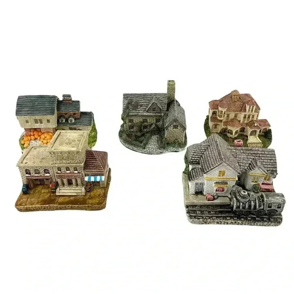 Lot of 5 VTG River Road Collection Ceramic Cottages Houses 90's Gordon Design 4" - Picture 2 of 16